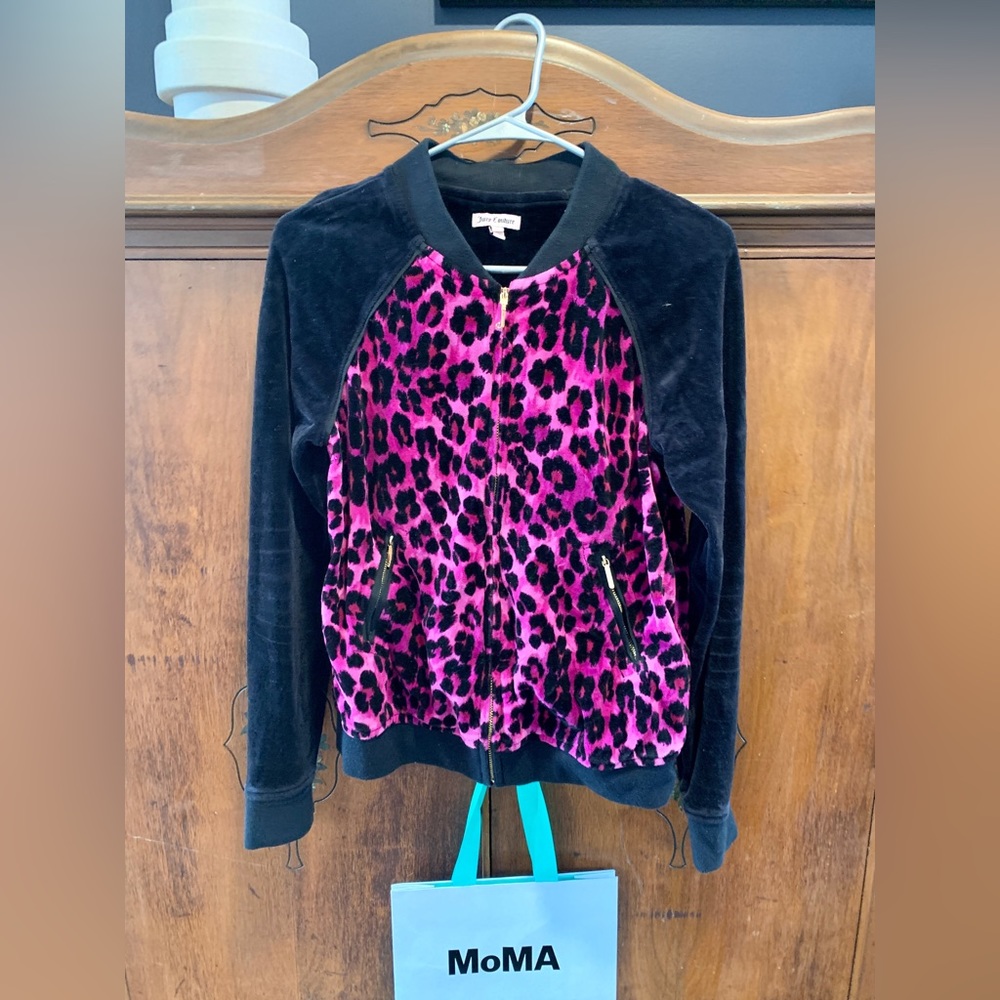 Juicy Couture Y2K Leopard Pink Magenta Jacket, S, Velour